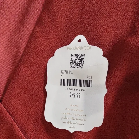 Altar'd State Rust Long Sleeve Peplum Jumpsuit. - Picture 13 of 17